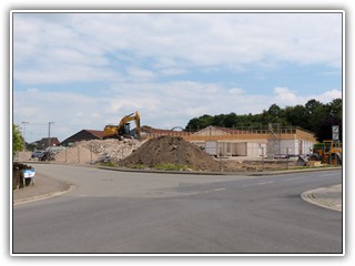 Die Baustelle von der Poststraße aus gesehen