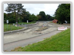 Baumaßnahme Mehringer Straße / Lindenstraße. Kreuzung Emsstraße / Mehringer Straße.